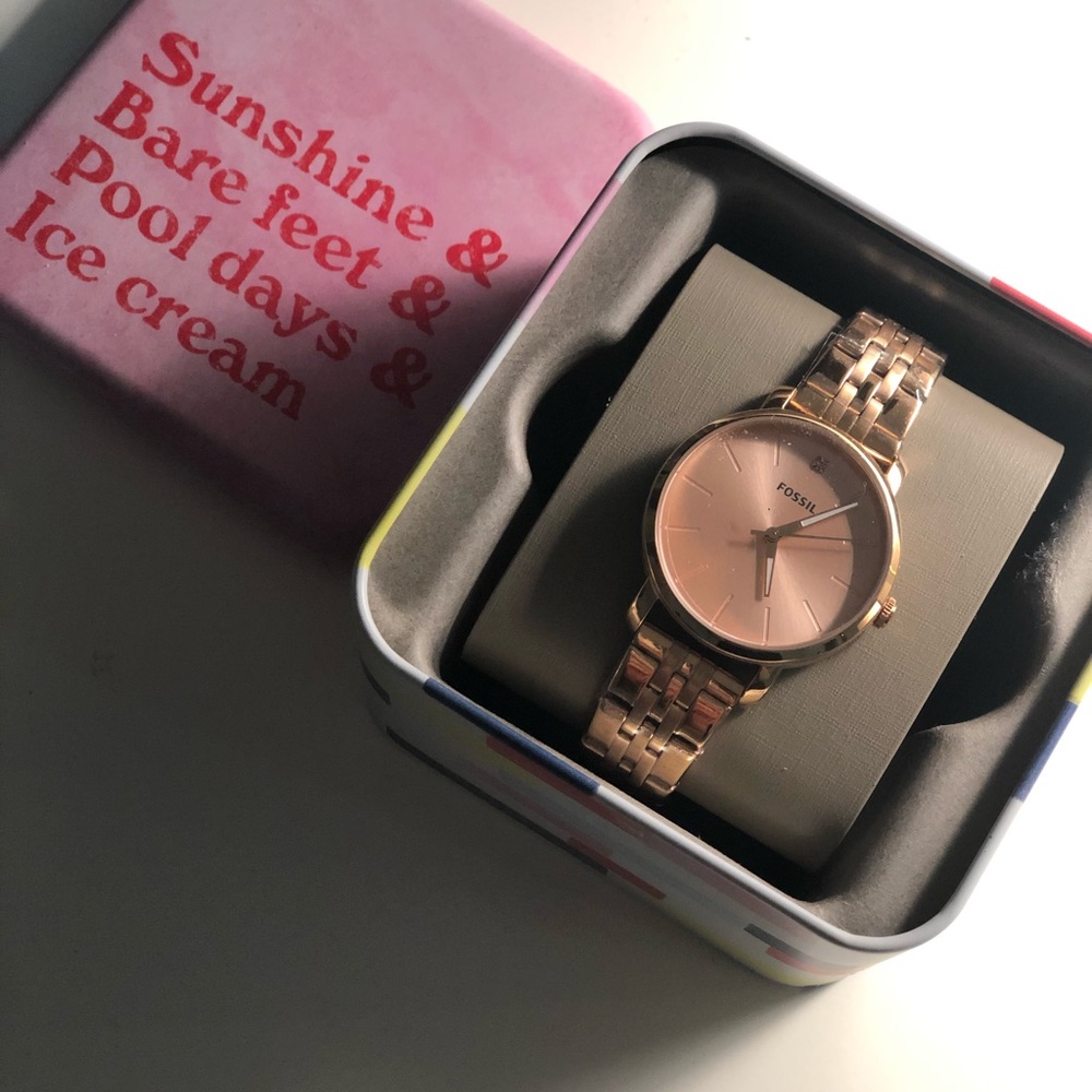 Fossil Lexie Luther Three-Hand Rose Gold-Tone Stainless Steel Watch